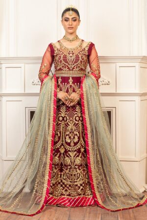 Mushq Aura Debut Wedding Msq24 06 Scarlet Hemline Formal Collection