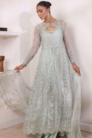 Noor Chiffon De Luxe Ncd24 08 Sage Saadia Asad Formal Collection