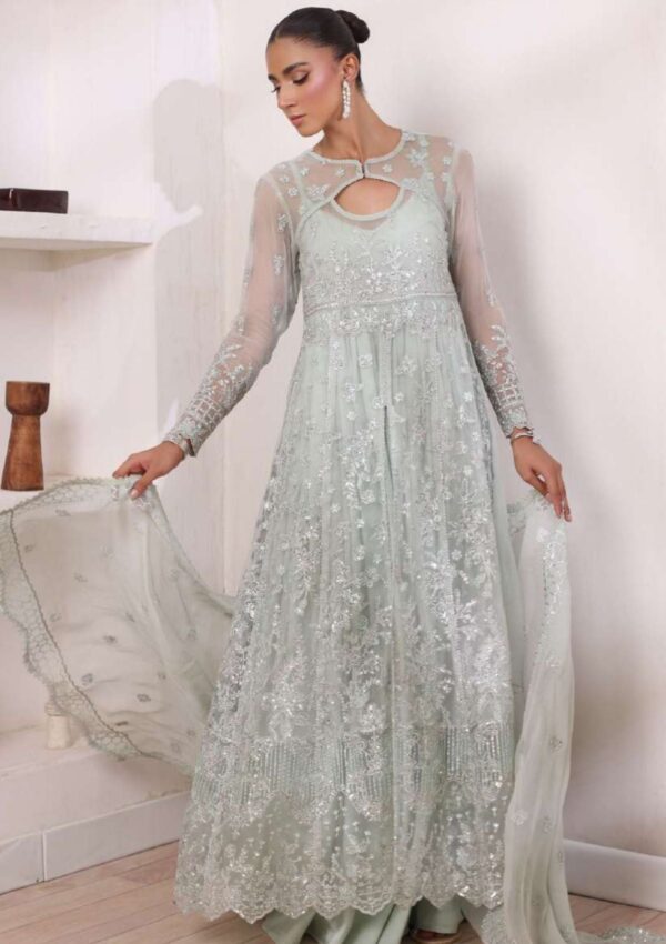 Noor Chiffon De Luxe Ncd24 08 Sage Saadia Asad Formal Collection