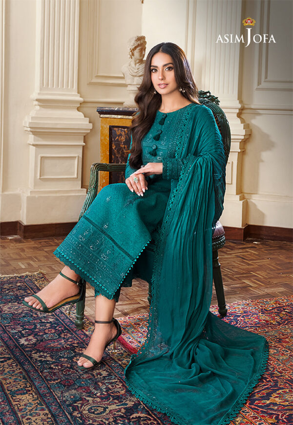 Asim Jofa Ajim-15 Embroidered Self-Jacquard