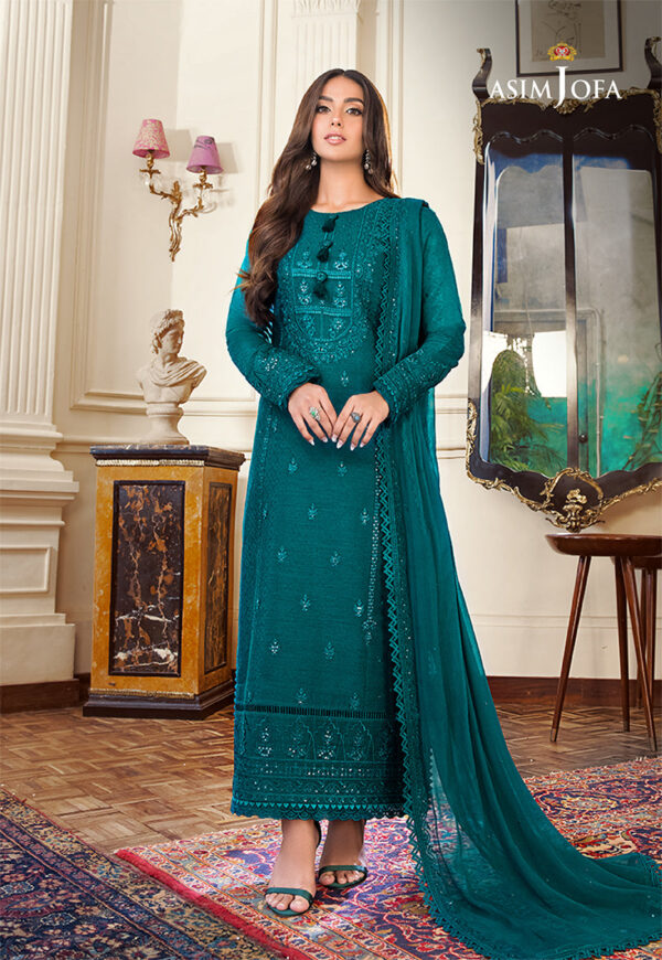 Asim Jofa Ajim-15 Embroidered Self-Jacquard