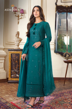 Asim Jofa Ajim-15 Embroidered Self-Jacquard 