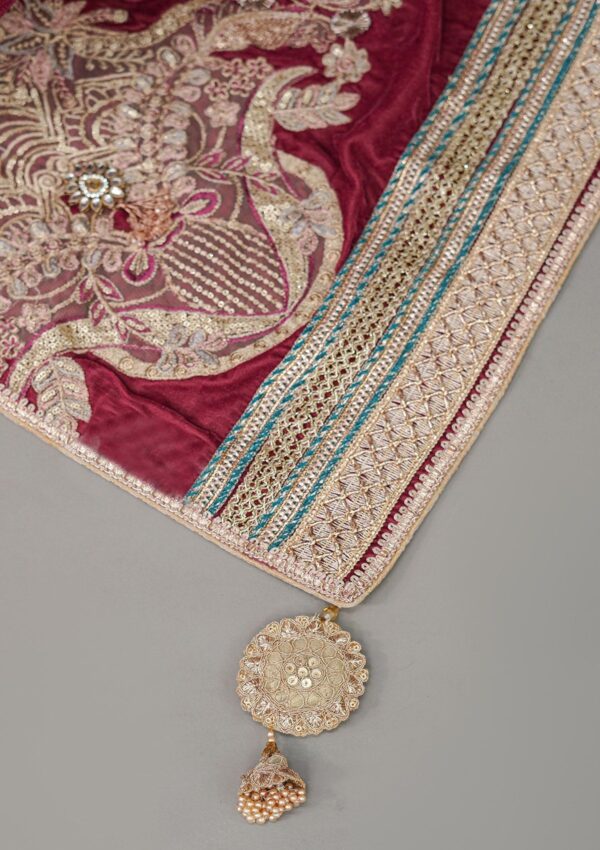 Sadias Collection D 24 Velvet Shawl Formal Collection - Image 3