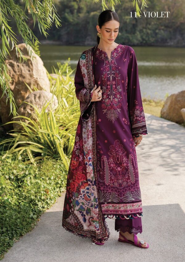 Xenia Xll 11 Violet Luxury Unstitched 25 Lawn - Image 2