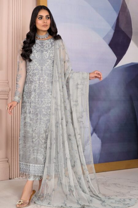 Zarif Za 02 Steel Grey Afreen