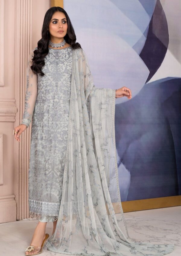 Zarif Za 02 Steel Grey Afreen