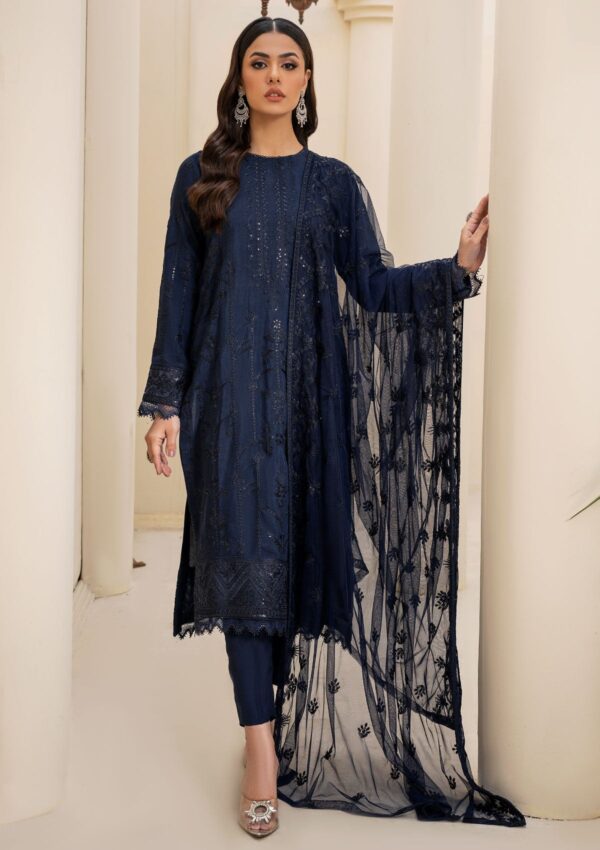 Zarif Zrs 03 Navy Raw Silk Pret