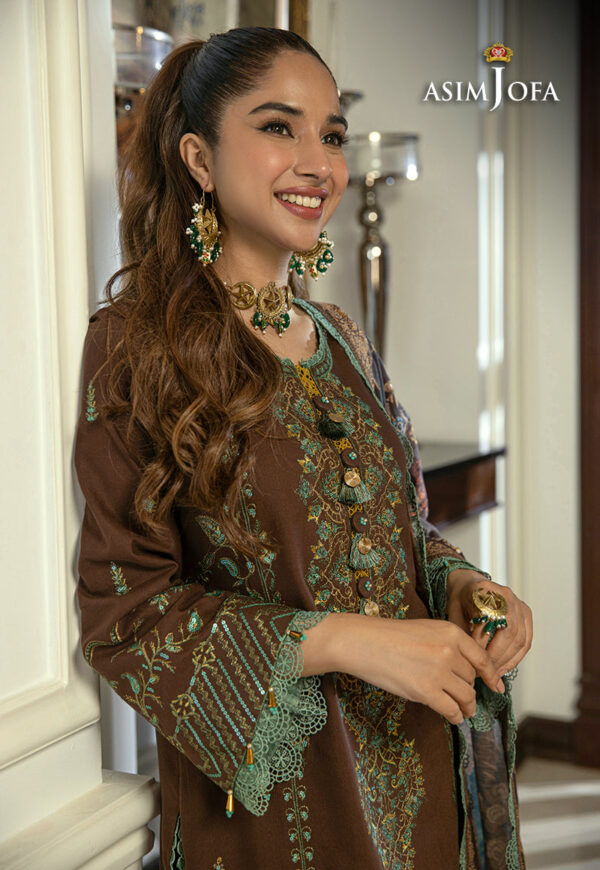 Asim Jofa Ajawp-01 Embroidered Khaddar Stitched