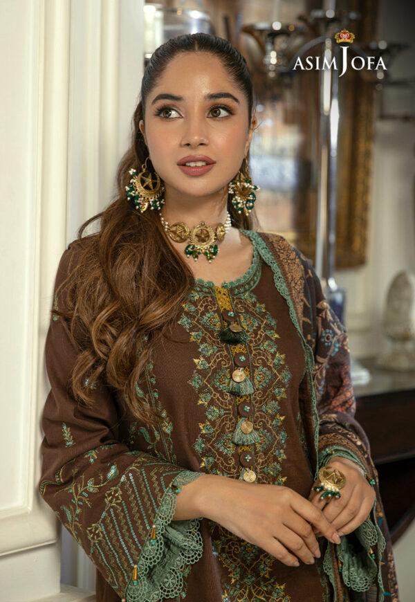 Asim Jofa Ajawp-01 Embroidered Khaddar Stitched