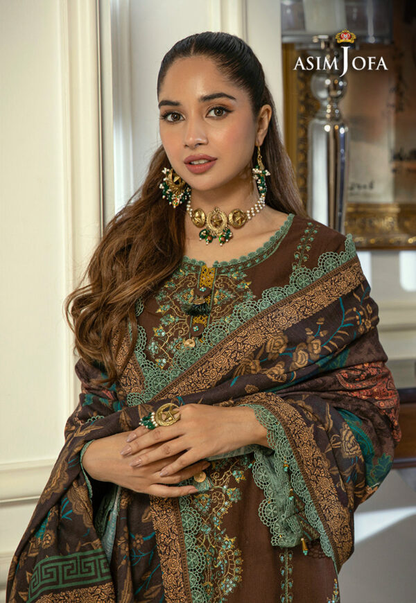 Asim Jofa Ajawp-01 Embroidered Khaddar Stitched
