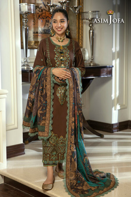 Asim Jofa Ajawp-01 Embroidered Khaddar Stitched 