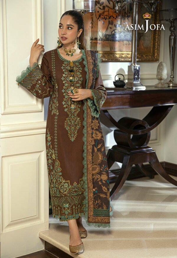 Asim Jofa Ajawp-01 Embroidered Khaddar Stitched