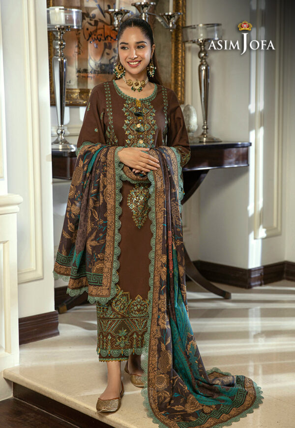 Asim Jofa Ajawp-01 Embroidered Khaddar Stitched