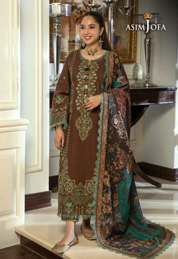 Asim Jofa Ajawp-01 Embroidered Khaddar Stitched