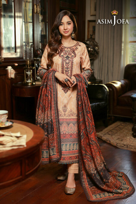 Asim Jofa Ajawp-03 Embroidered Karandi Stitched 
