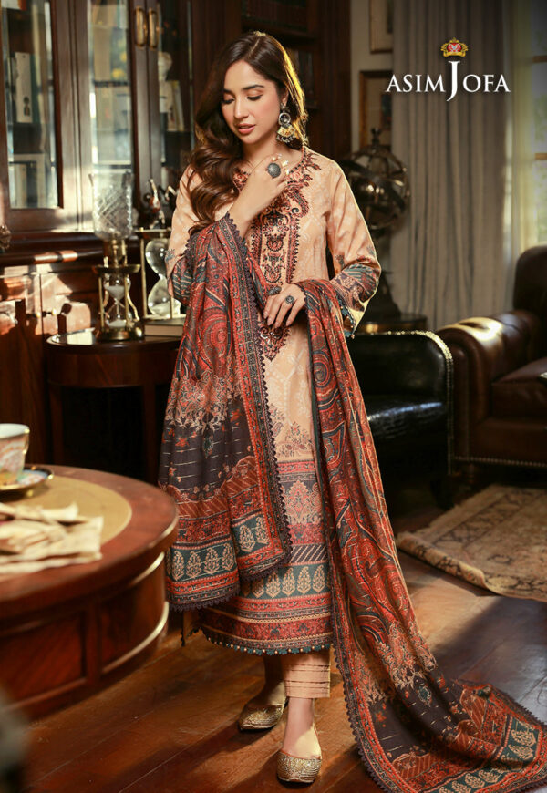 Asim Jofa Ajawp-03 Embroidered Karandi Stitched