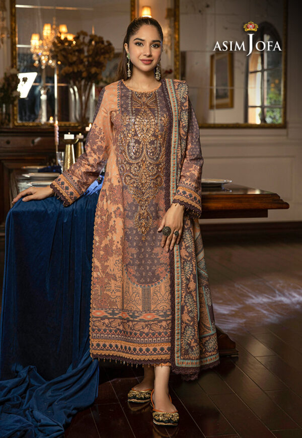 Asim Jofa Ajawp-09 Printed Karandi Stitched