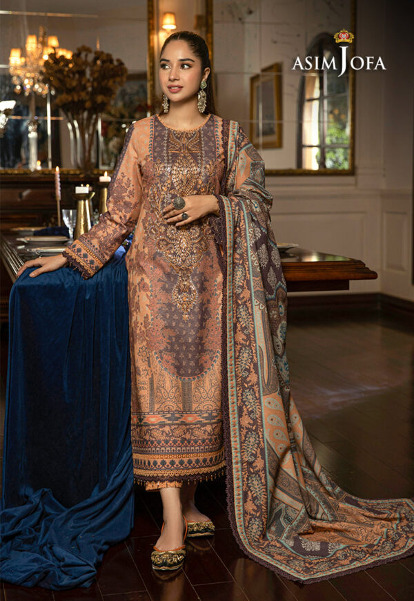 Asim Jofa Ajawp-09 Printed Karandi Stitched