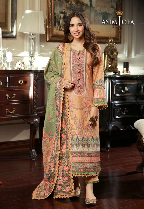 Asim Jofa Ajawp-12 Printed Karandi Stitched