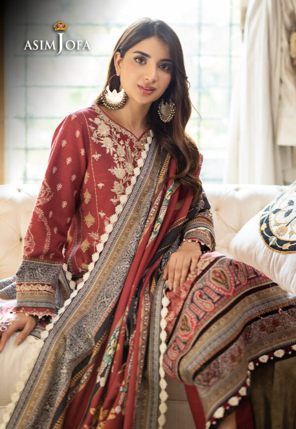 Asim Jofa Ajiwp-02 Embroidered Khaddar Stitched