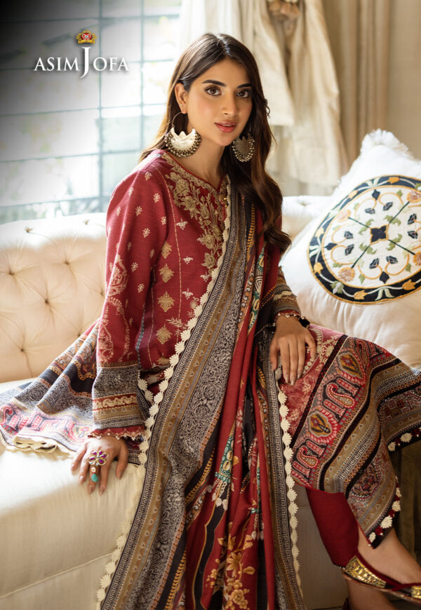 Asim Jofa Ajiwp-02 Embroidered Khaddar Stitched