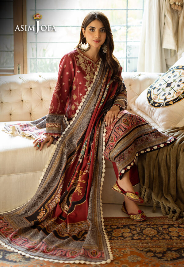 Asim Jofa Ajiwp-02 Embroidered Khaddar Stitched