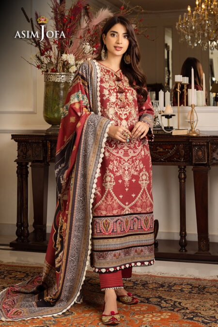 Asim Jofa Ajiwp-02 Embroidered Khaddar Stitched 
