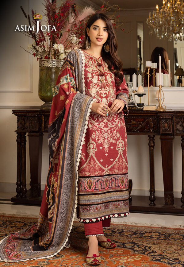 Asim Jofa Ajiwp-02 Embroidered Khaddar Stitched
