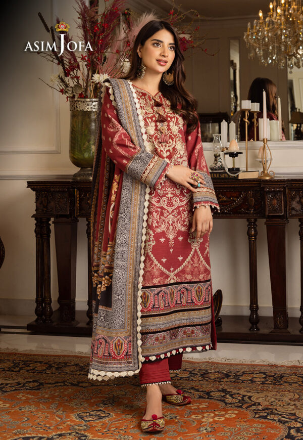 Asim Jofa Ajiwp-02 Embroidered Khaddar Stitched
