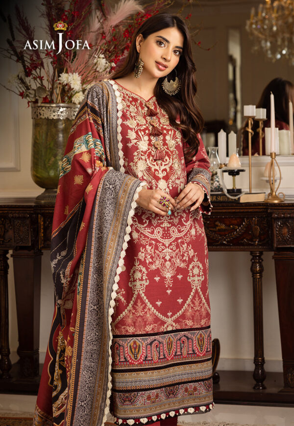 Asim Jofa Ajiwp-02 Embroidered Khaddar Stitched
