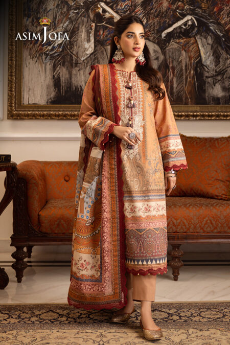Asim Jofa Ajiwp-10 Embroidered Karandi Stitched 