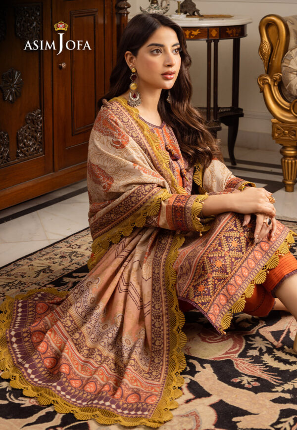 Asim Jofa Ajiwp-12 Embroidered Khaddar Stitched